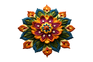 Diwali Rangoli isolated on a transparent background