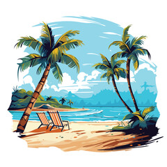 Professional Beach and Summer Vector Illustration for Graphic Design Projects