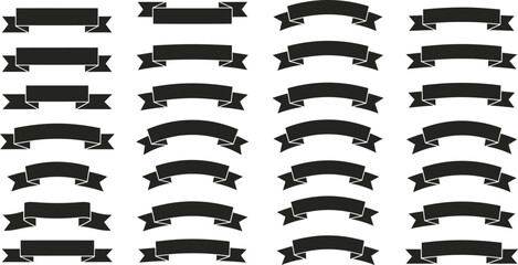 Simple Ribbon Banners Vector Set - Versatile Graphic Elements for Design