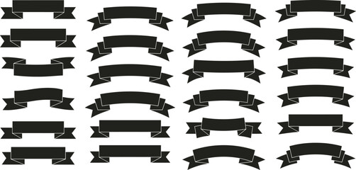 Simple Ribbon Banners Vector Set - Versatile Graphic Elements for Design