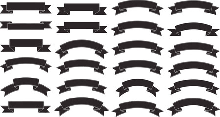 Simple Ribbon Banners Vector Set - Versatile Graphic Elements for Design