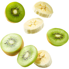 slices of kiwi and banana