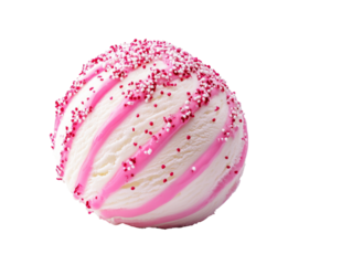 Scoop of strawberry ice cream with sprinkles