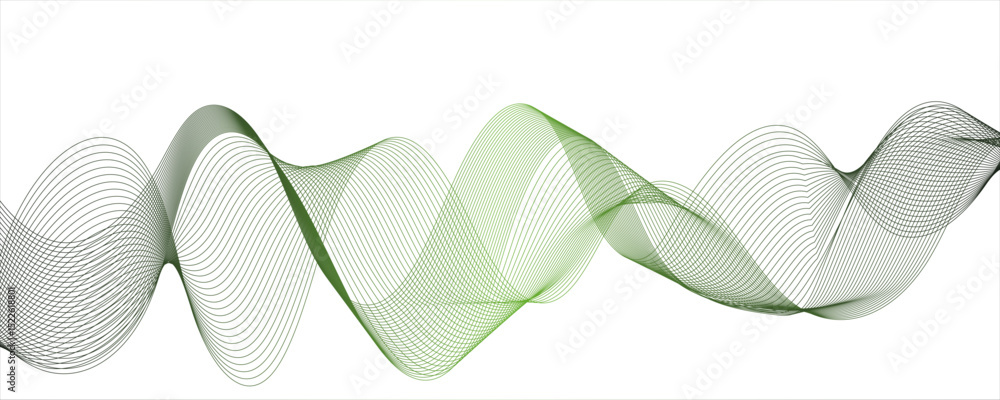 Poster abstract green smooth element swoosh speed wave modern stream background. abstract frequency sound w