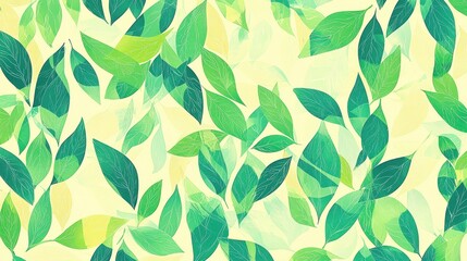 Delicate, pastel-toned leaf pattern