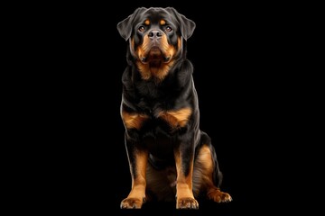 Rottweiler dog isolated on black background