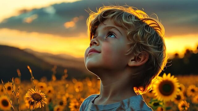 Golden Hour Child Wonder