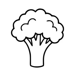 Outline broccoli illustration