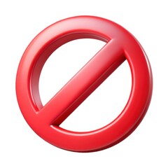 3d render of a red prohibition symbol