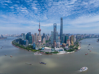 Obraz premium Shanghai Oriental Pearl TV Tower and landmarks