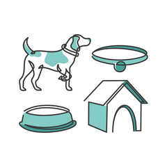 Dogs vector illustration line art drawing.