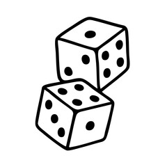 サイコロ　線画　手書き