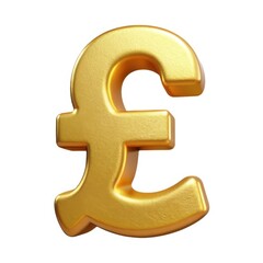 3d render of a gold british pound sterling symbol