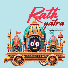 Fototapeta premium Colorful Celebration of Jagannath Yatra Festival in India – Traditional Chariot Procession, Devotion & Culture