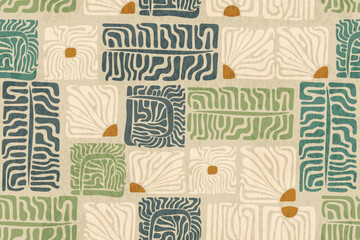 vintage abstract floral pattern or square floral pattern