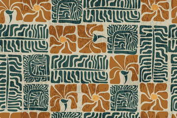 vintage abstract floral pattern or square floral pattern