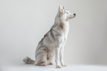 Siberian Husky dog isolated on white background