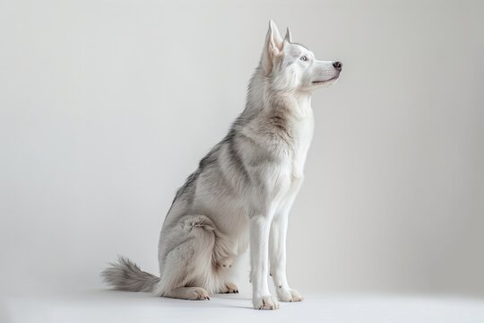 Siberian Husky dog isolated on white background