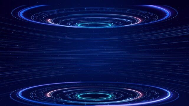 Futuristic virtual reality display HUD circles Digital data interface Future technology hologram. Cyberspace user Infographic elements graphics viewfinder 3D stage cyberspace innovation hud interfaces - Powered by Adobe