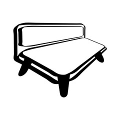 sofa outline illustration on transparent background