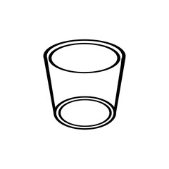 empty glass cup outline on transparent background