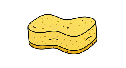 Wrinkled cleaning sponge cartoon yellow sponge for cleaning illustration vector stock image and graphic design resource tool 100 char on a transparent background