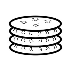 round cushion sofa outline illustration on transparent background