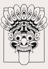 Mask culture trippy psychedelic illustration