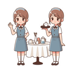 restaurant waiter illustration design