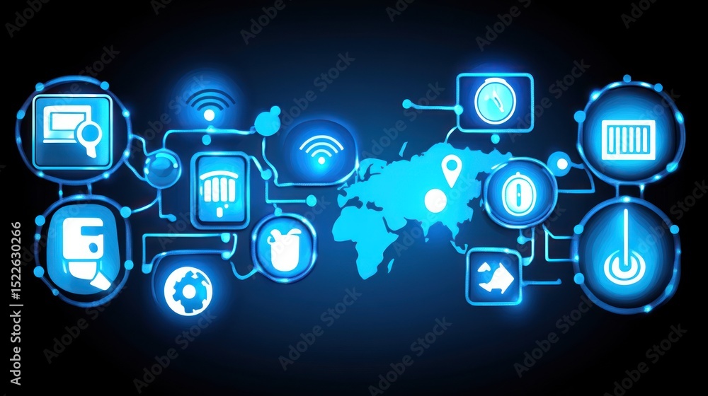 Poster global network of interconnected technological systems.