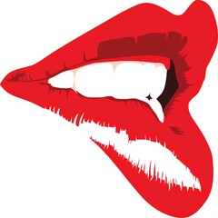 vector illustration of lips with red lips
