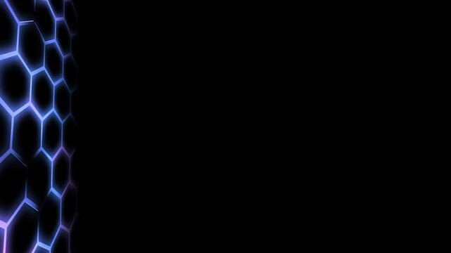 Cybernetz im Sechseck-Stil - blaues digitales Hexagon-Netzwerk -  moderne Visualisierungen in Technologie, Forschung und Wissenschaft, Digitalisierung, Innovation, Datentransfer
