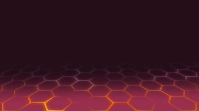 Cybernetz im Sechseck-Stil - rotes digitales Hexagon-Netzwerk -  moderne Visualisierungen in Technologie, Forschung und Wissenschaft, Digitalisierung, Innovation, Datentransfer
