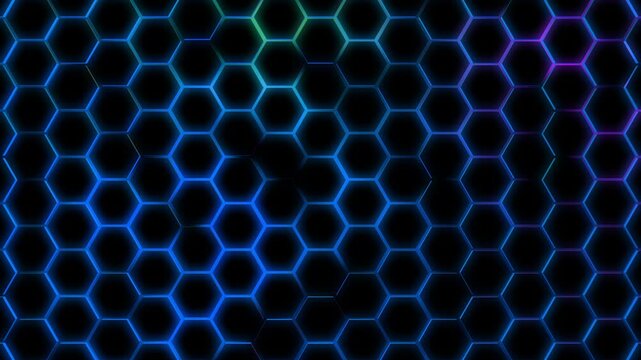 Futuristisches Hexagon-Netzwerk: Perfekte f&uuml;r moderne Visualisierungen in Technologie Forschung und Wissenschaft, Digitalisierung & Innovation, blau