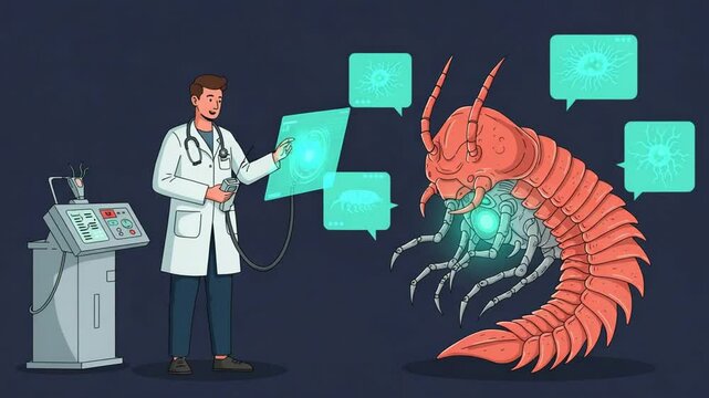 Examining Robotic Centipede with Diagnostic Interface Futuristic Medicine
