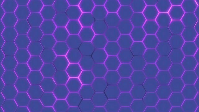 Futuristisches Hexagon-Netzwerk: Perfekte f&uuml;r moderne Visualisierungen in Technologie Forschung und Wissenschaft, Digitalisierung & Innovation, violett, lila
