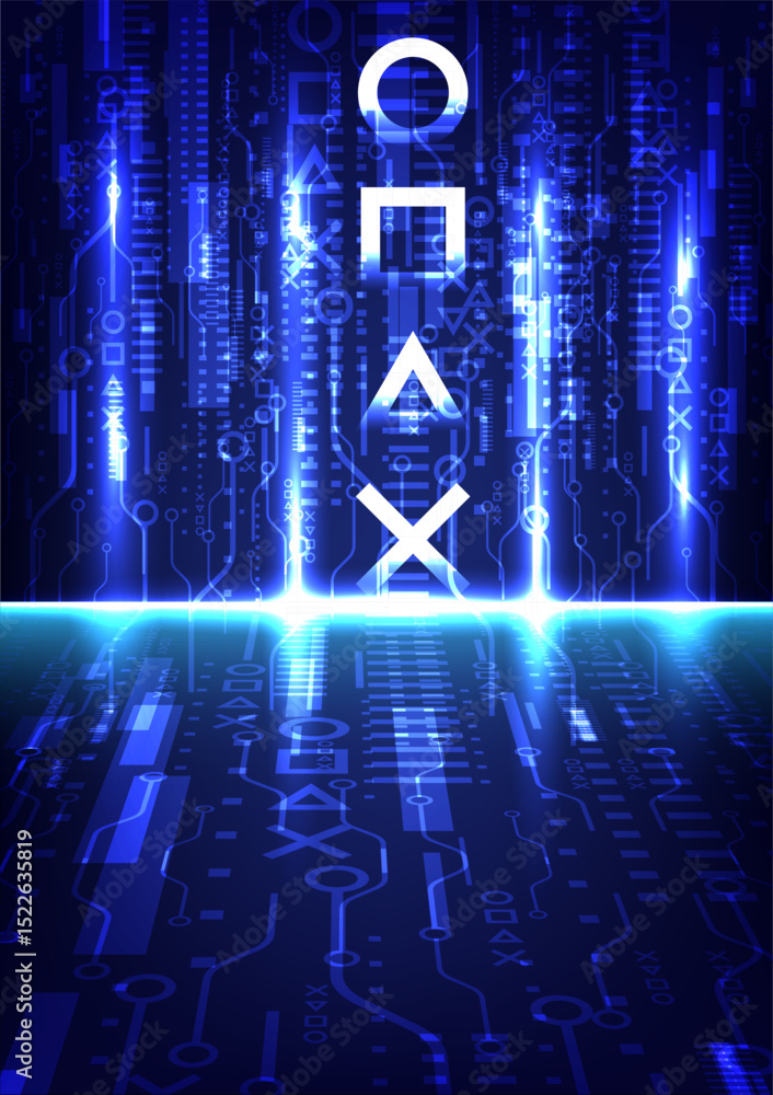 Poster abstract technology background graphic design downloadable digital art in futuristic environment hig