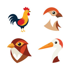 Bird flat color bundle 