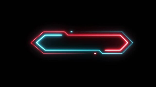 Neon colorful tittle bar, headline bar motion graphics animation isolated on black background