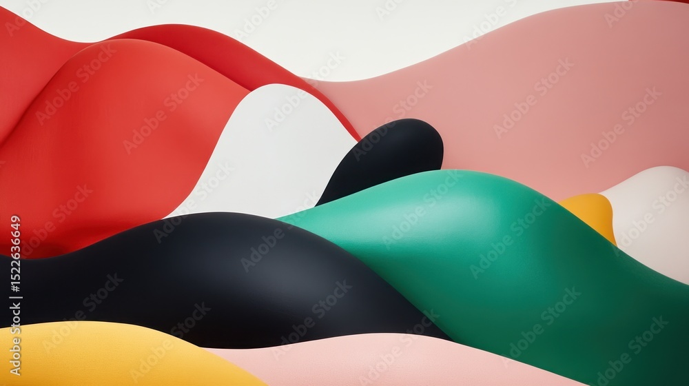 Poster abstract colorful shapes in dynamic forms.