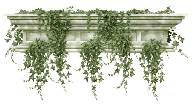 Overgrown Ancient Stone Ledge with Vines 3D Model