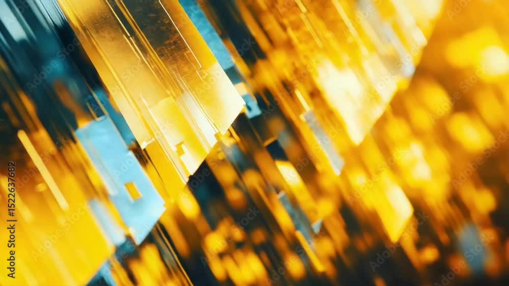 Poster glowing digital particles forming a complex pattern against a dark background
