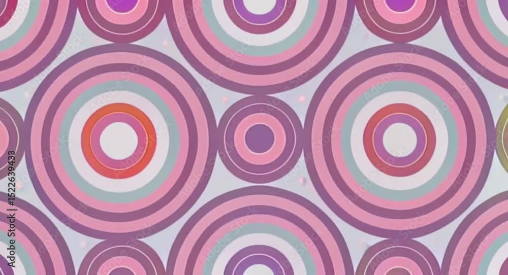Aufkleber abstract colorful retro circles pattern design seamless background with vibrant colors