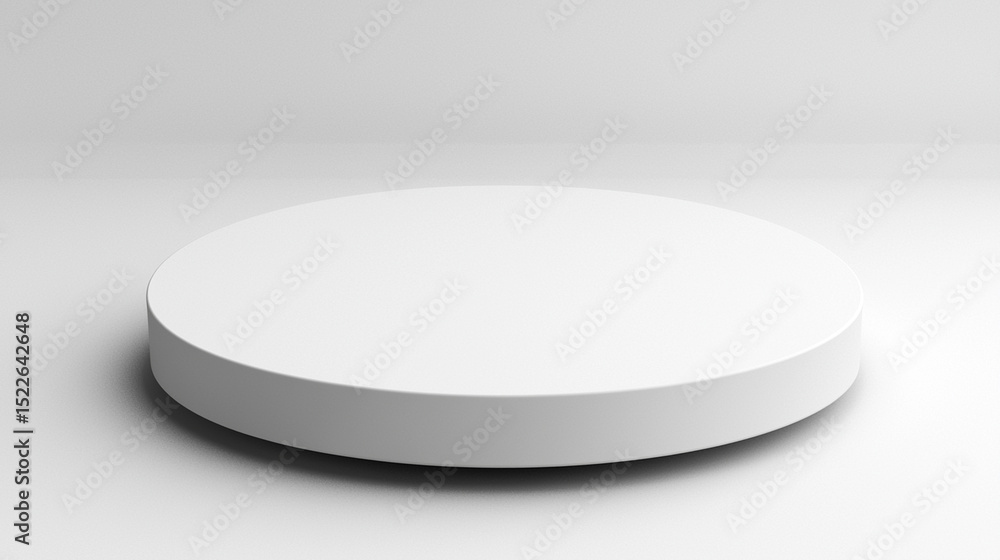 Poster white podium or platform for product display or presentation in a studio setup