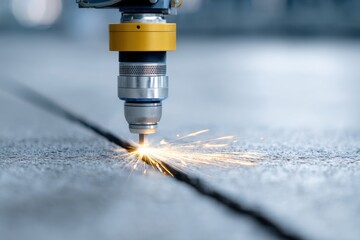 Obraz premium Robotic Printer Constructs Lunar Modules Space Exploration Commercialization of Moon Base Technology