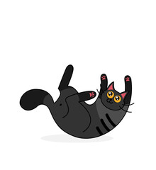 Cute cat vector. Kitten in flat style