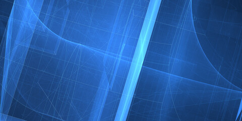 3D-Konstruktionszeichnung, Scribbles und blaue technische Illustrationen für Ihre kreativen und professionellen Projekte, Präzision, Geometrie, Linien, technische Zeichnung, 3D-Modelle, Architektur