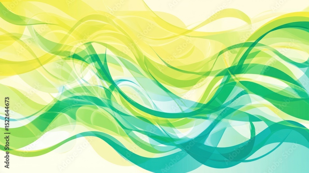 Poster abstract design with flowing lines of vibrant colors.