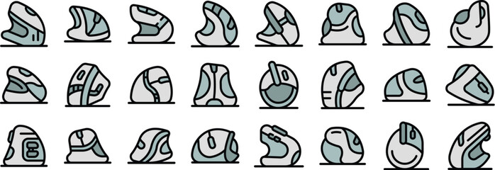 Fototapeta premium Various ergonomic mouse designs in a minimalist style