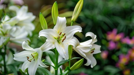 Obraz premium Divine Petals: Unraveling the Elegance and Symbolism of Lilies in Easter Traditions – A Tribute to Purity, Resurrection, and the Blossoming Spirit of Spring Celebrations